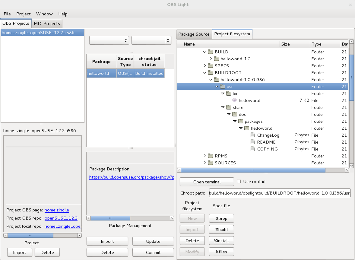 OBS Light GUI build install section