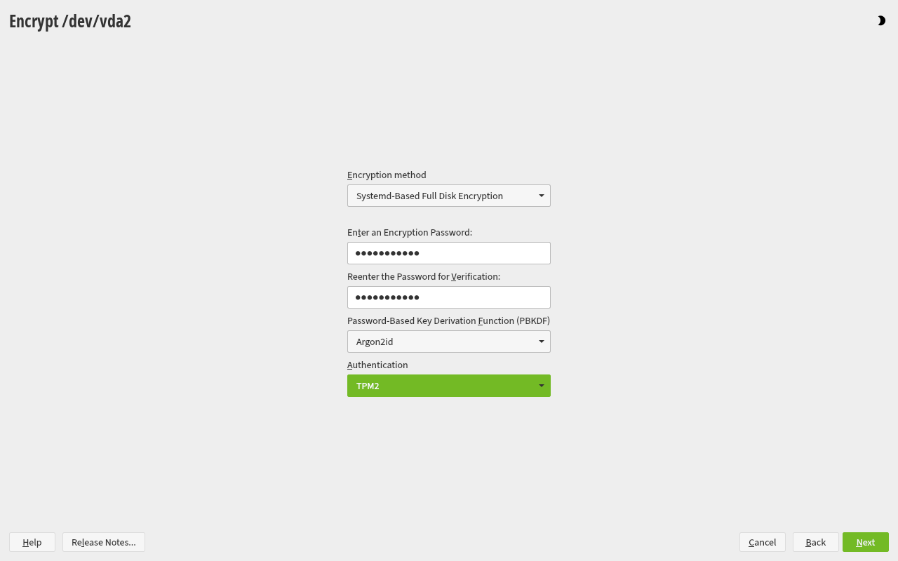 Edit Partition - TPM2